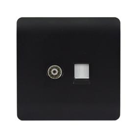 Matt Black Wiring Accessories Trendi Decorative Screwless
